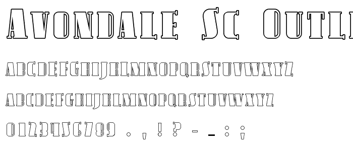 Avondale SC Outline font